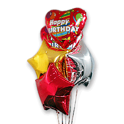 Folienballon-Bouquet „Sterne & Herzen“ – Glänzender Geburtstagsgruß Alles Gute zum Geburtstag