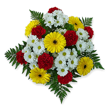 Bouquet of gerberas, carnations, chrysanthemums Fairy tale