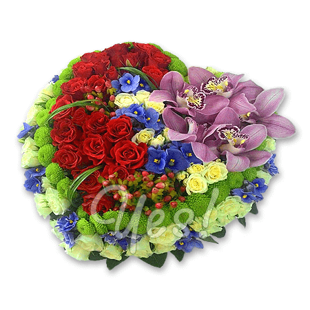 Сердце из цветов