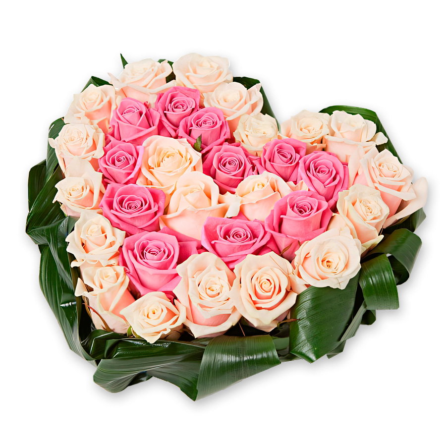Composición Tierno Corazón de Rosas Corazon de rosas