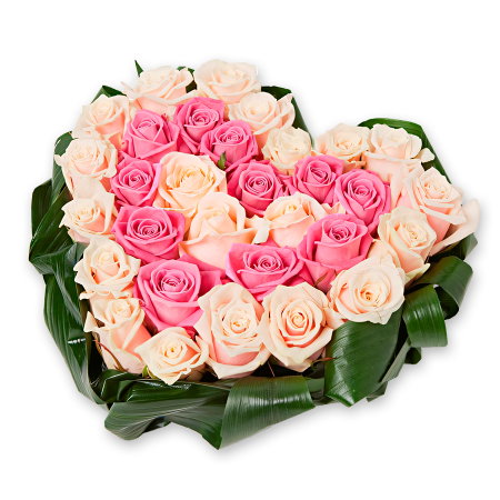 Composition « Tendre cœur de roses »