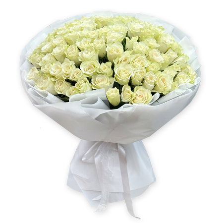 Bouquet de roses blanches (60 cm.)